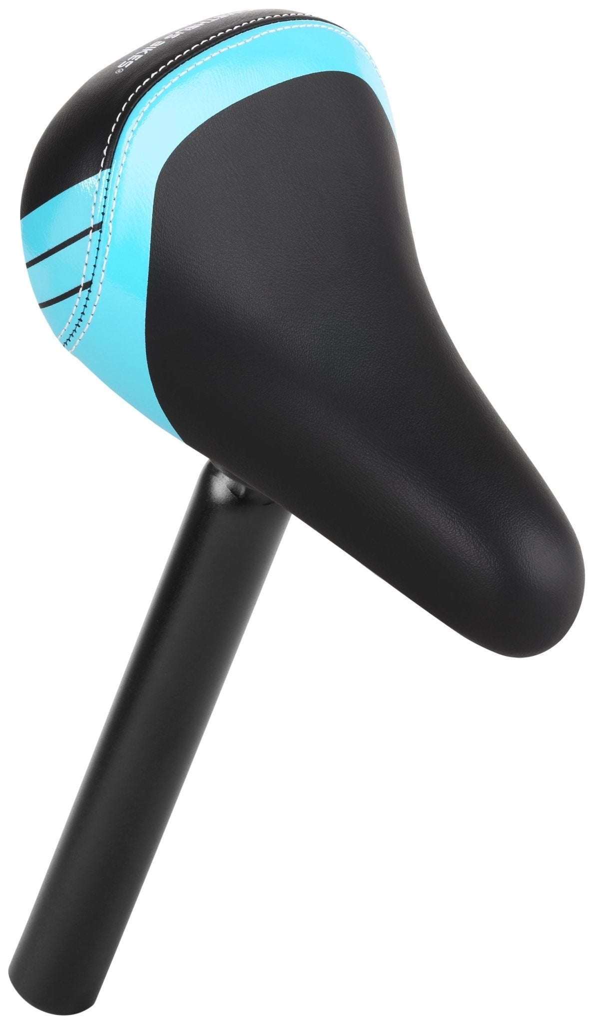 Sattel inkl. Stütze für 10–14 Zoll Kinderräder 25.4 mm – Blau/Schwarz – prometheus-bikes