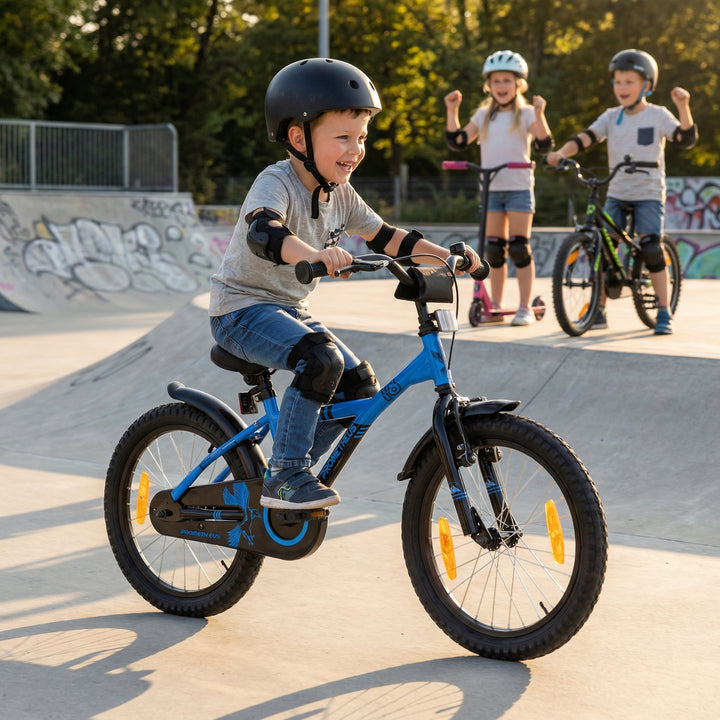 Kinderfahrrad 18 Zoll ab 5 Jahre Blau & Schwarz