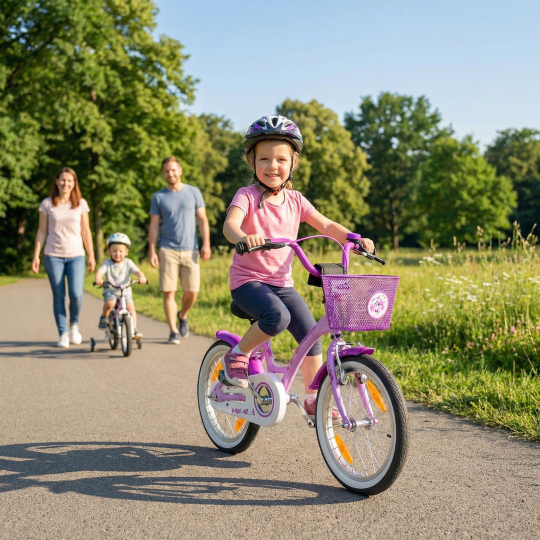Kinderfahrrad 16 Zoll ab 4-5 Jahre mit Stützräder in Violett