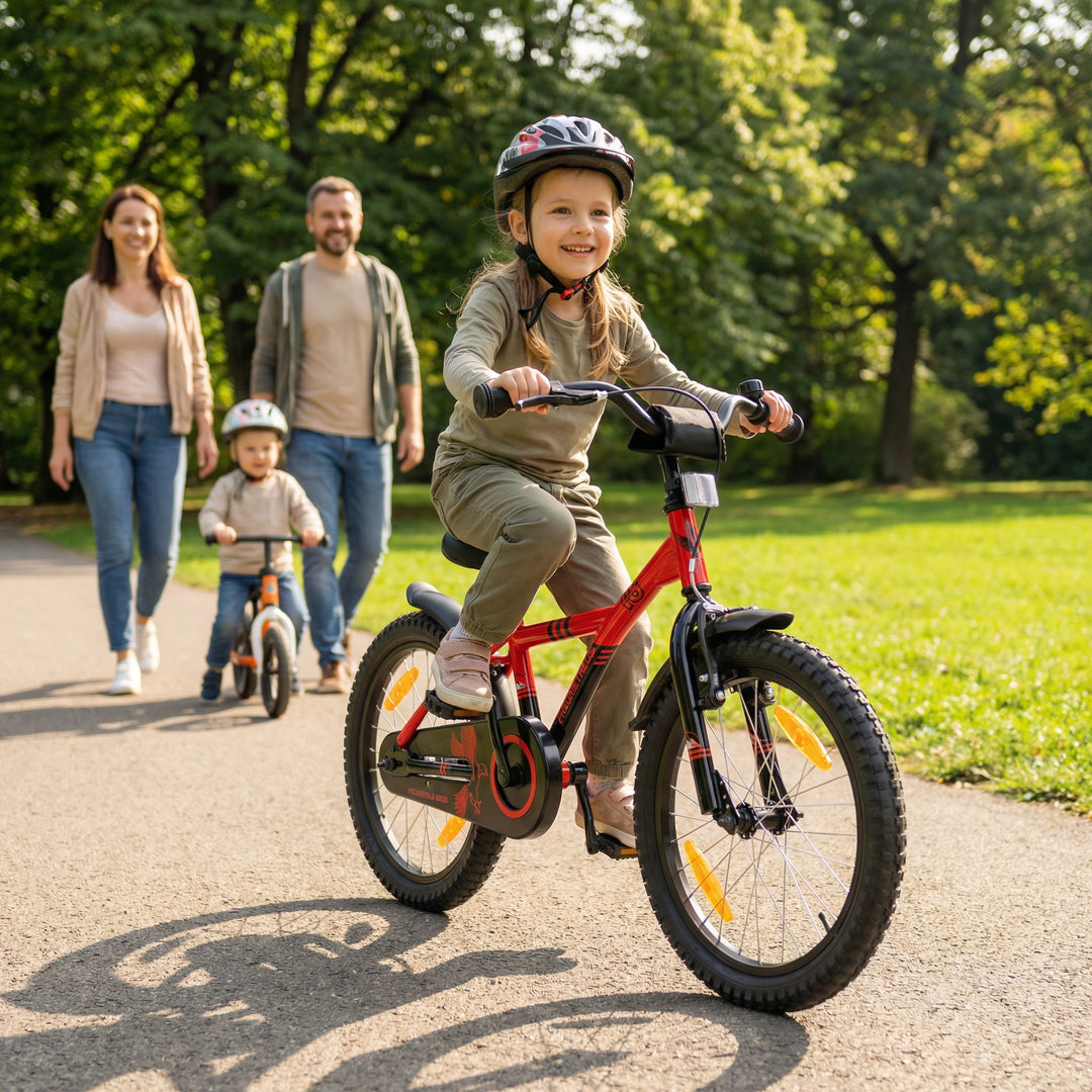 kinderfahrrad junge 5 jahre Kinderfahrrad 18 Zoll ab 5 Jahre in Rot & Schwarz – prometheus-bikes