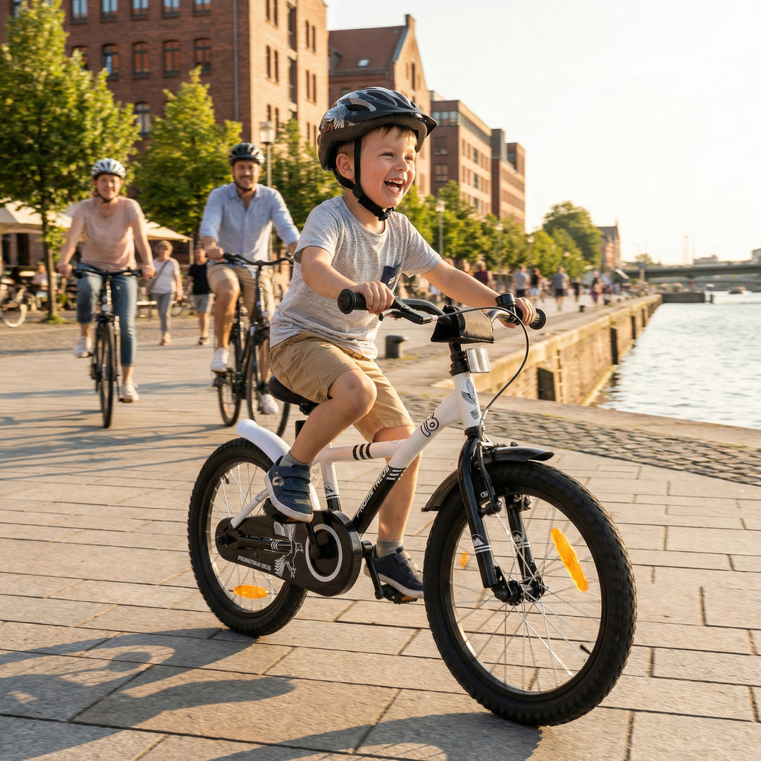 Kinderfahrrad 18 Zoll ab 5 Jahre Weiß & Schwarz