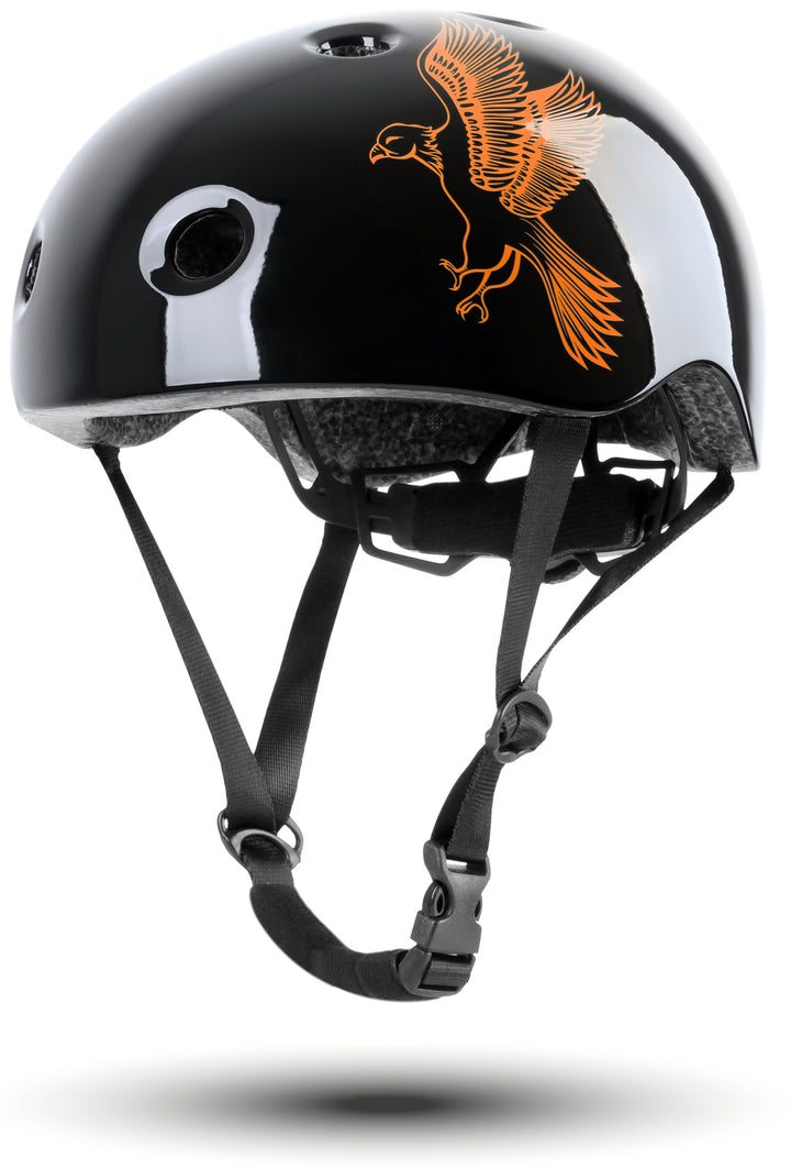 Helm Kinder Größe XS 48-52 cm in Orange / Schwarz