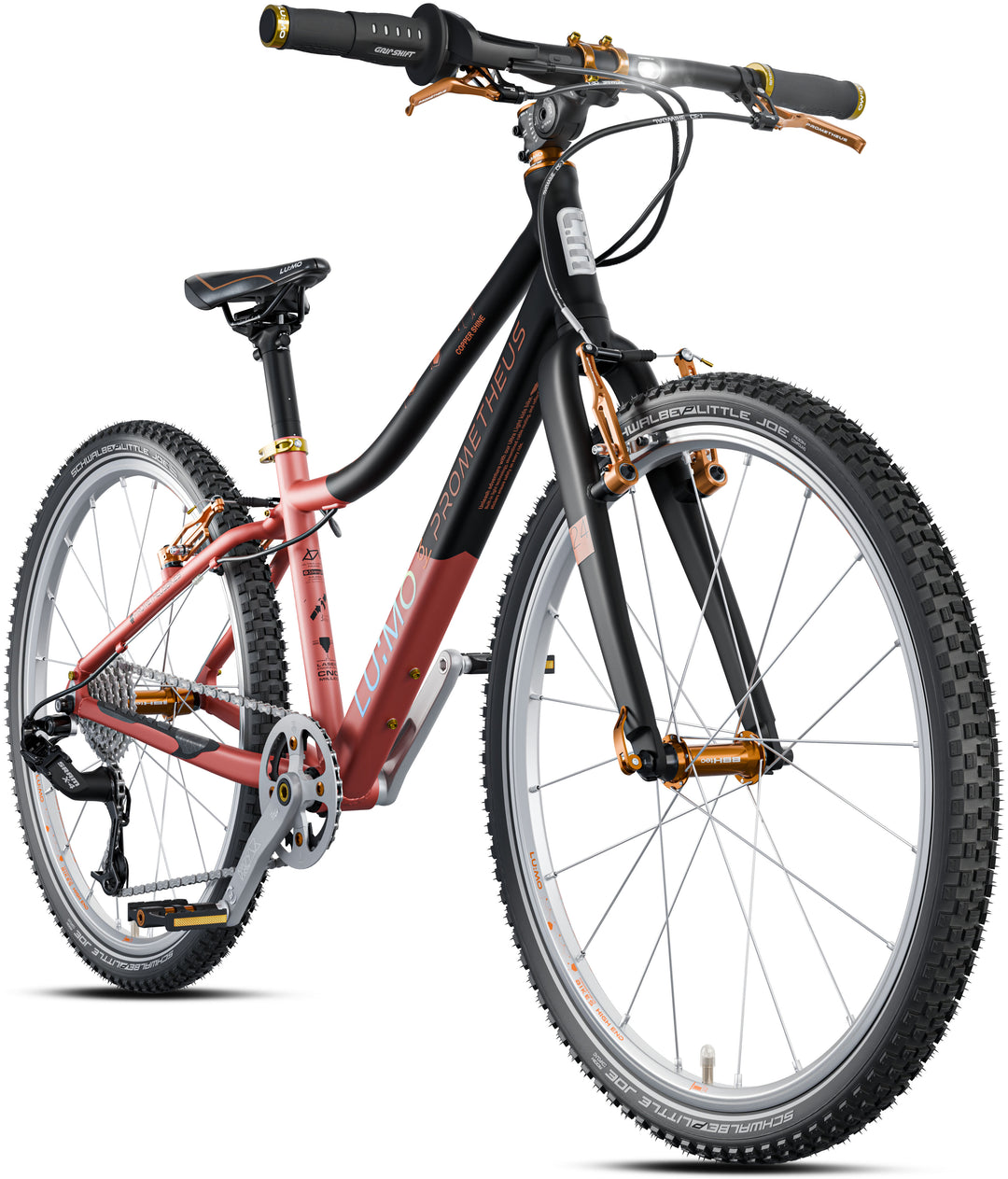 LU:MO Kinderrad 24 Zoll ab 7 Jahre | 8-Gang | COPPER SHINE | LED-Integration