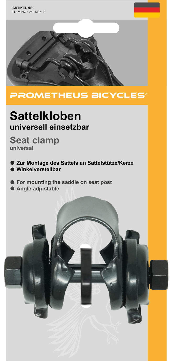 Sattelkloben 22 mm universal Schwarz