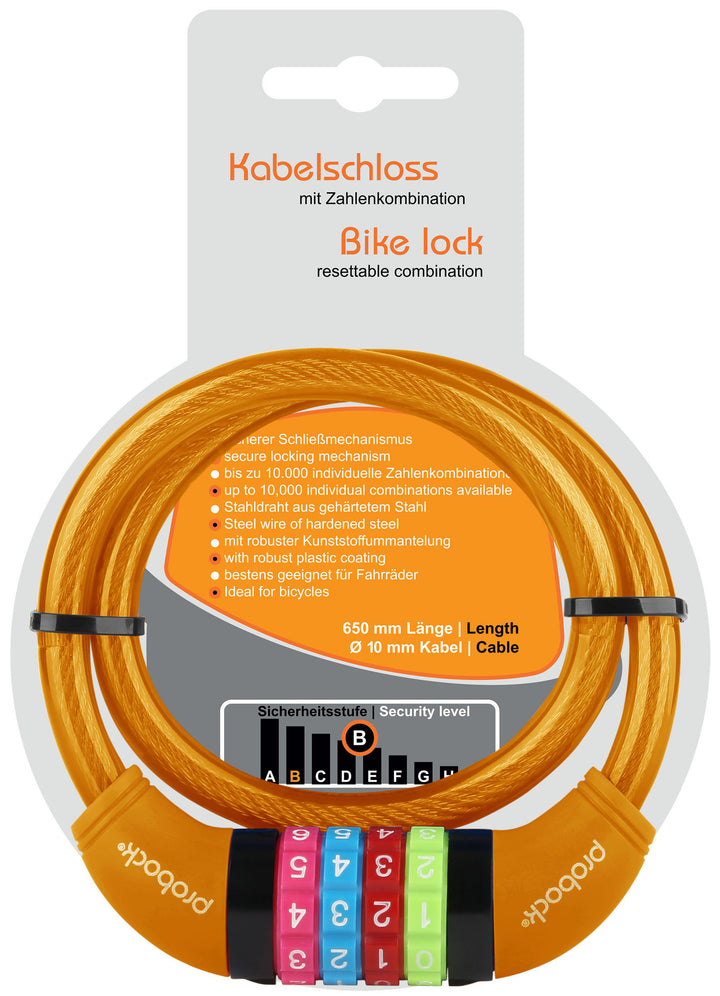 Cable lock (transparent) children in orange