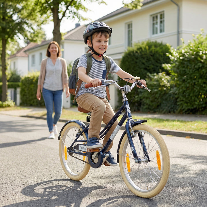 PETITAGE Retro Kinderfahrrad 20 Zoll - ab 6-7 Jahren | Blau