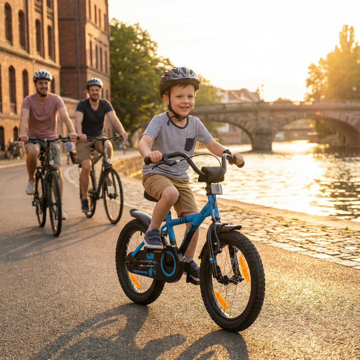 Kinderfahrrad 16 Zoll ab 4-5 Jahre mit Stützräder in Blau & Schwarz