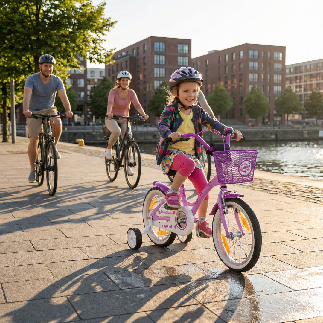 prometheus kinderfahrrad 16 zoll Kinderfahrrad 16 Zoll ab 4-5 Jahre mit Stützräder in Violett – prometheus -bikes