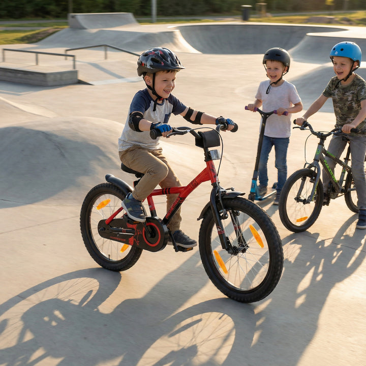 Kinderfahrrad 18 Zoll ab 5 Jahre in Rot & Schwarz
