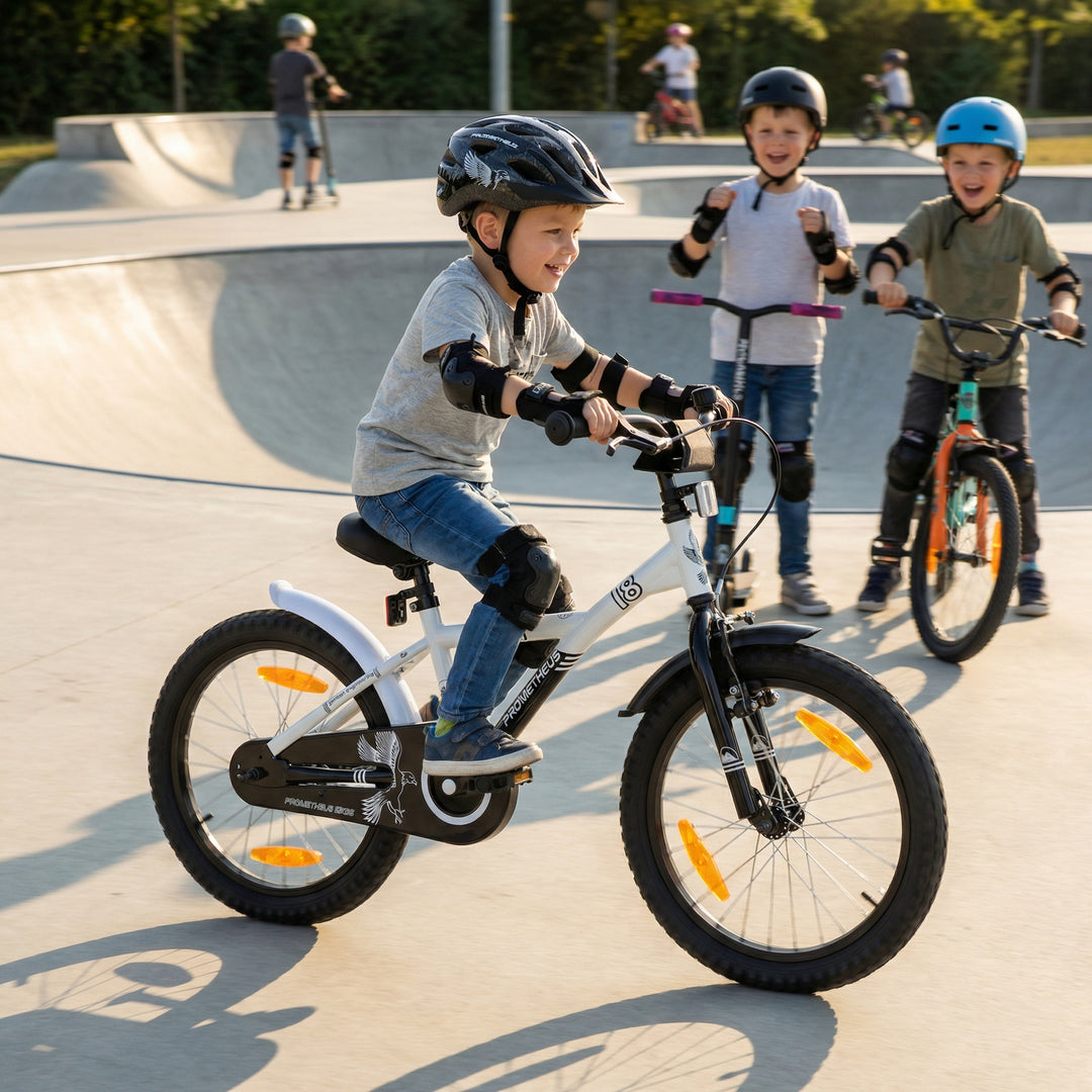Kinderfahrrad 18 Zoll ab 5 Jahre Weiß & Schwarz