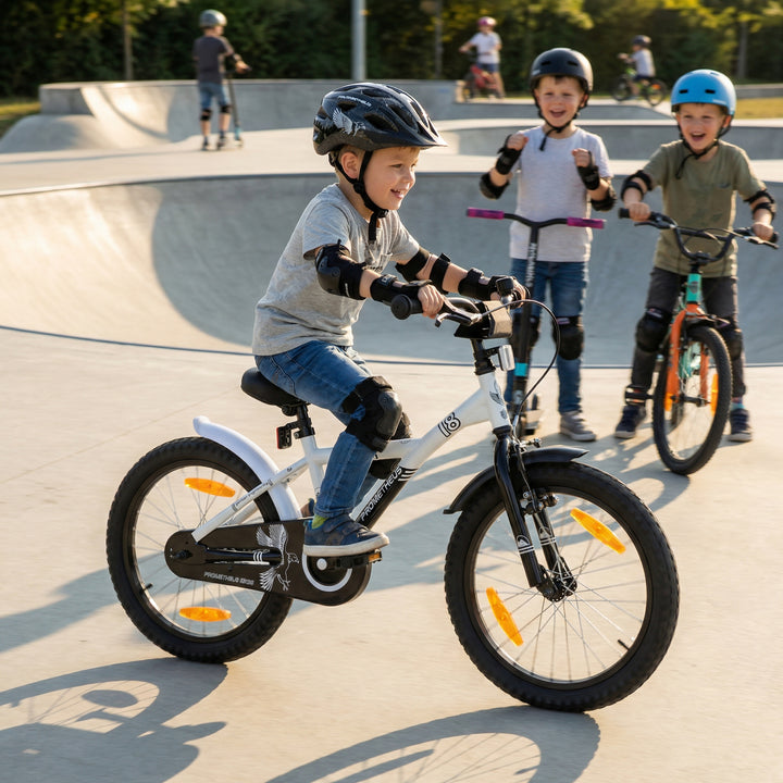 Kinderfahrrad 18 Zoll ab 5 Jahre Weiß & Schwarz