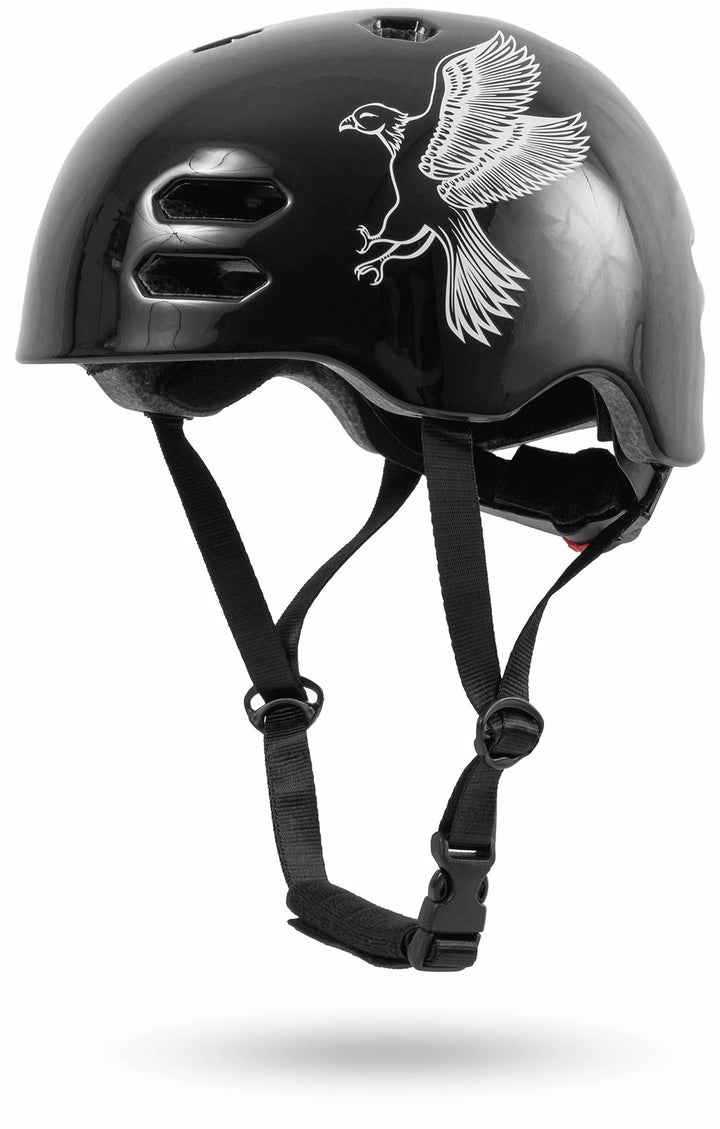 Helm Kinder Größe S 53-55 cm in Weiß / Schwarz