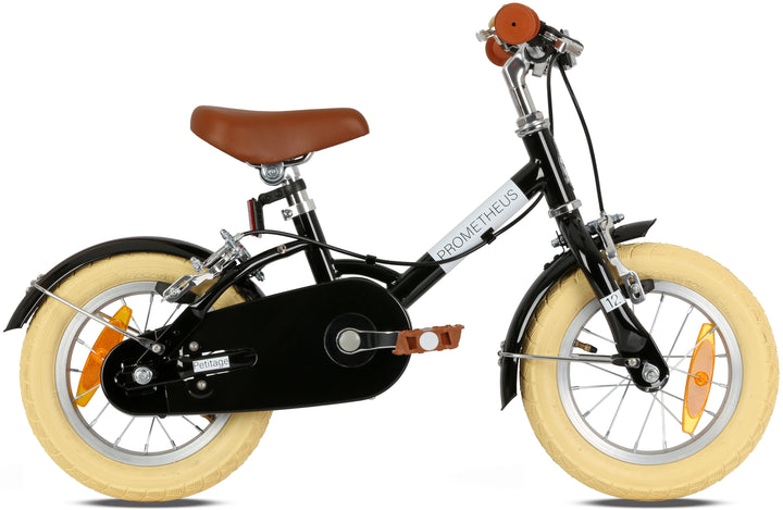 RETRO Kinderrad ab 3 Jahre in 12 Zoll | Schwarz