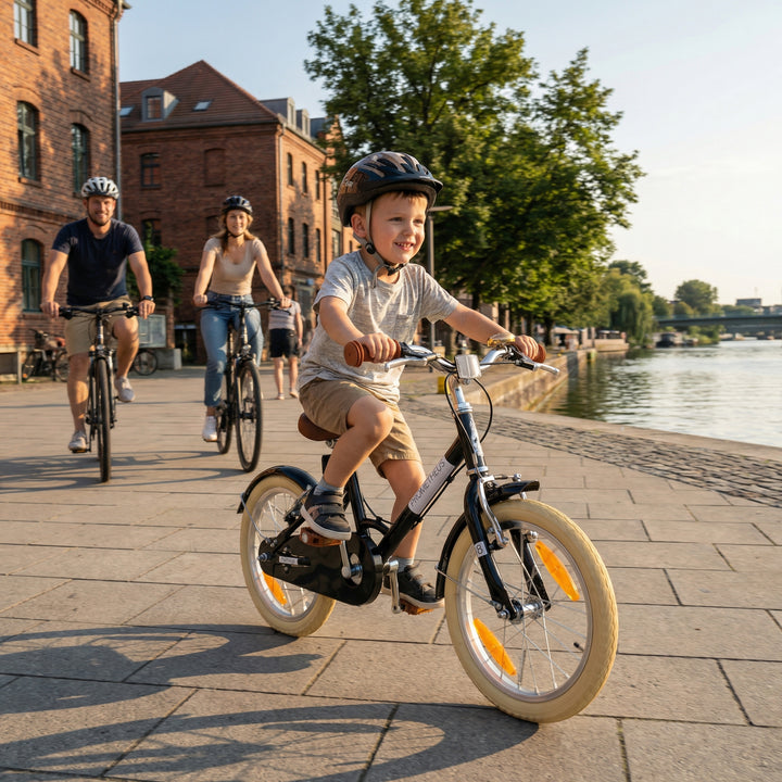PETITAGE Retro Kinderfahrrad 18 Zoll - ab 5 Jahren | Schwarz