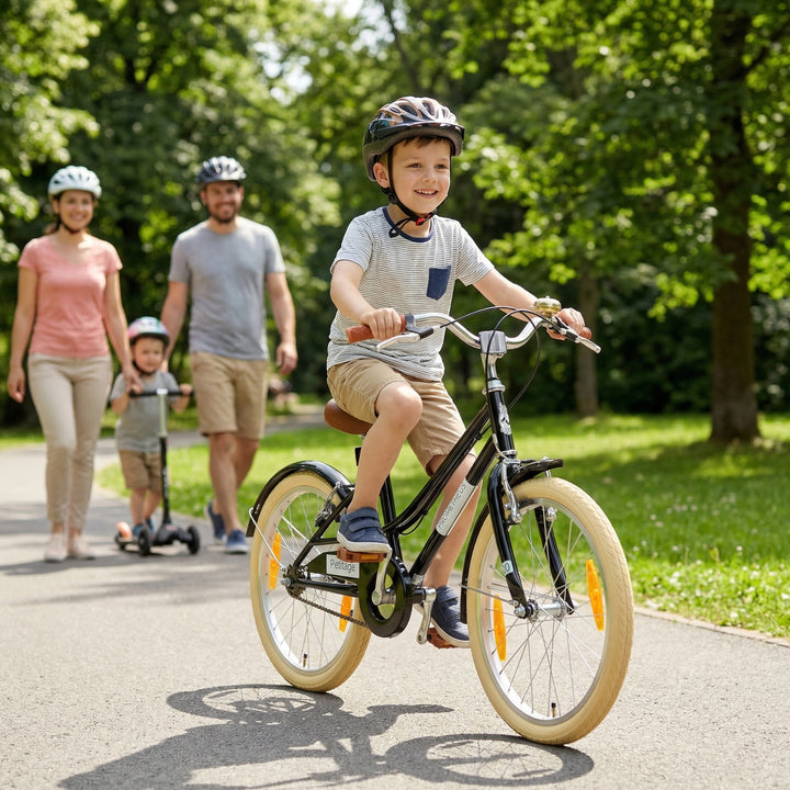 PETITAGE Retro Kinderfahrrad 20 Zoll - ab 6-7 Jahren | Schwarz