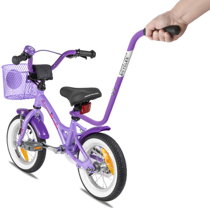 Bicycle handlebar push bar in purple