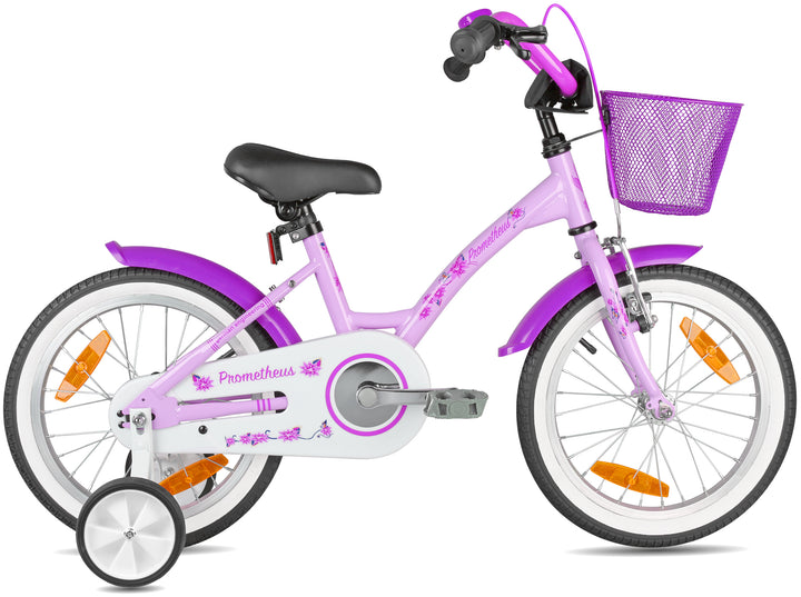 Children's bike 16 inches from 4-5 years with training wheels in pink &amp; white