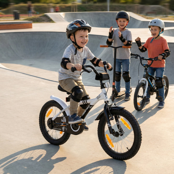 Kinderfahrrad 16 Zoll ab 4-5 Jahre mit Stützräder in Weiß & Schwarz