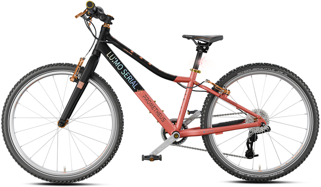 LU:MO Kinderrad 24 Zoll ab 7 Jahre | 8-Gang | COPPER SHINE | LED-Integration