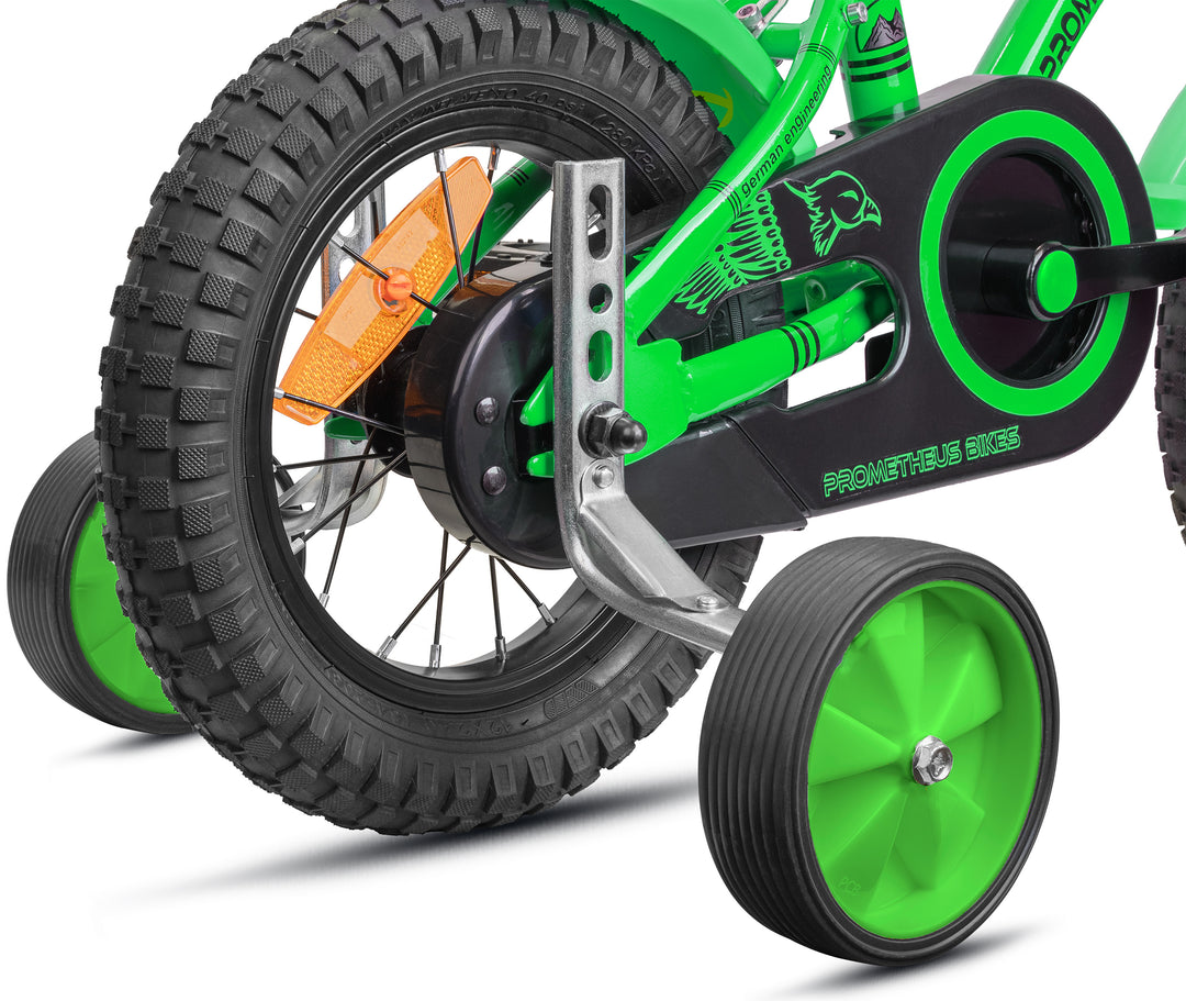 Training wheels for children's bikes | Universal for 12 to 18 inches in green