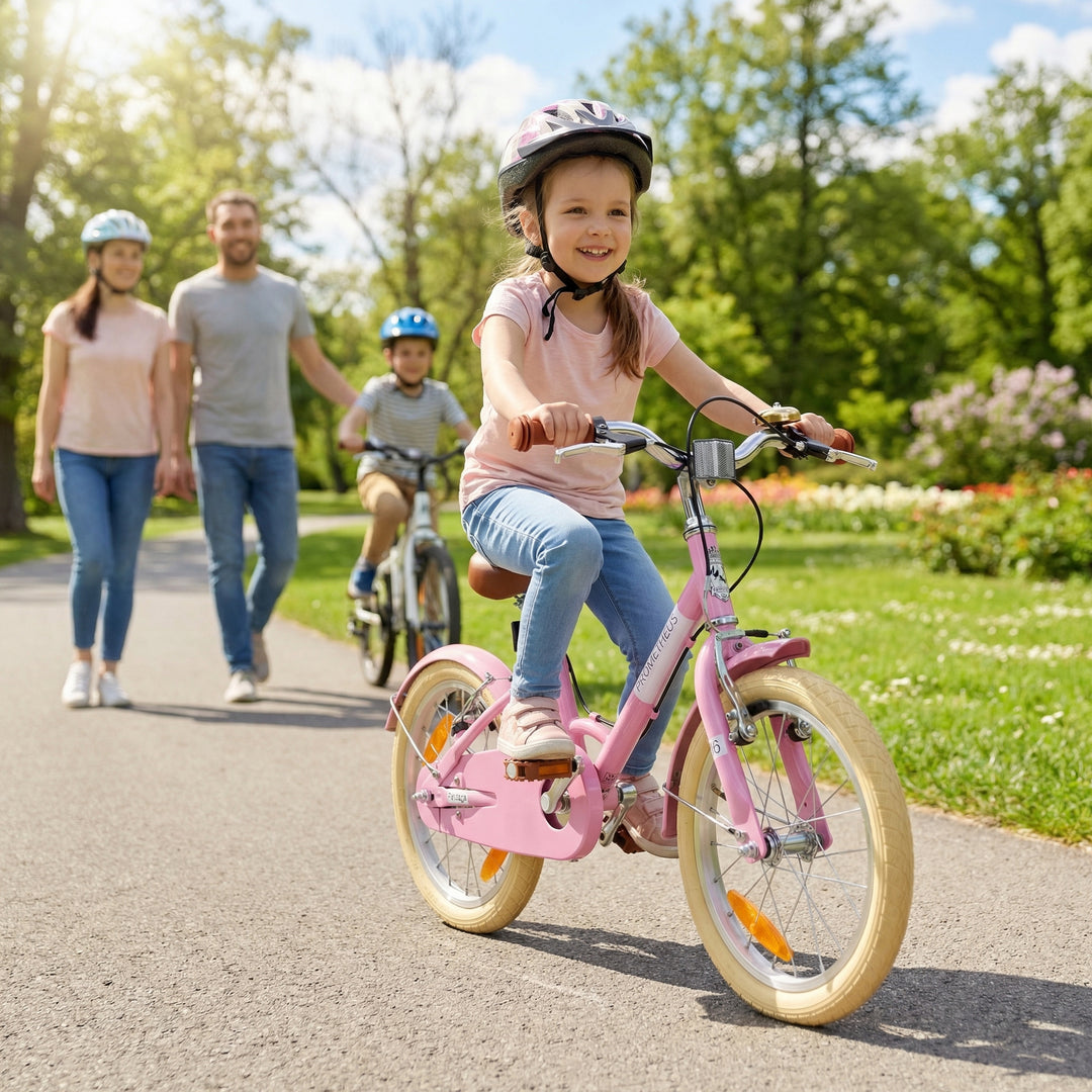PETITAGE Retro Kinderfahrrad 16 Zoll - ab 4-5 Jahren | Rosa
