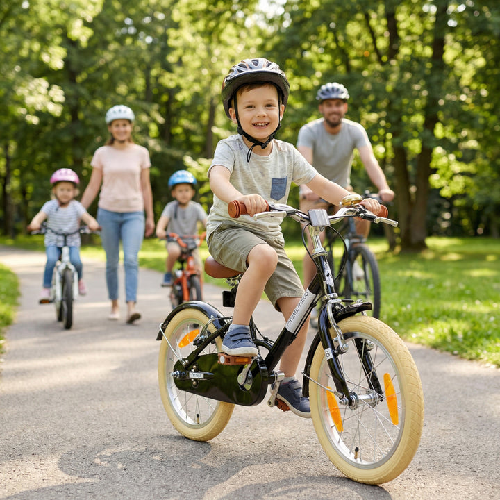 PETITAGE Retro Kinderfahrrad 18 Zoll - ab 5 Jahren | Schwarz