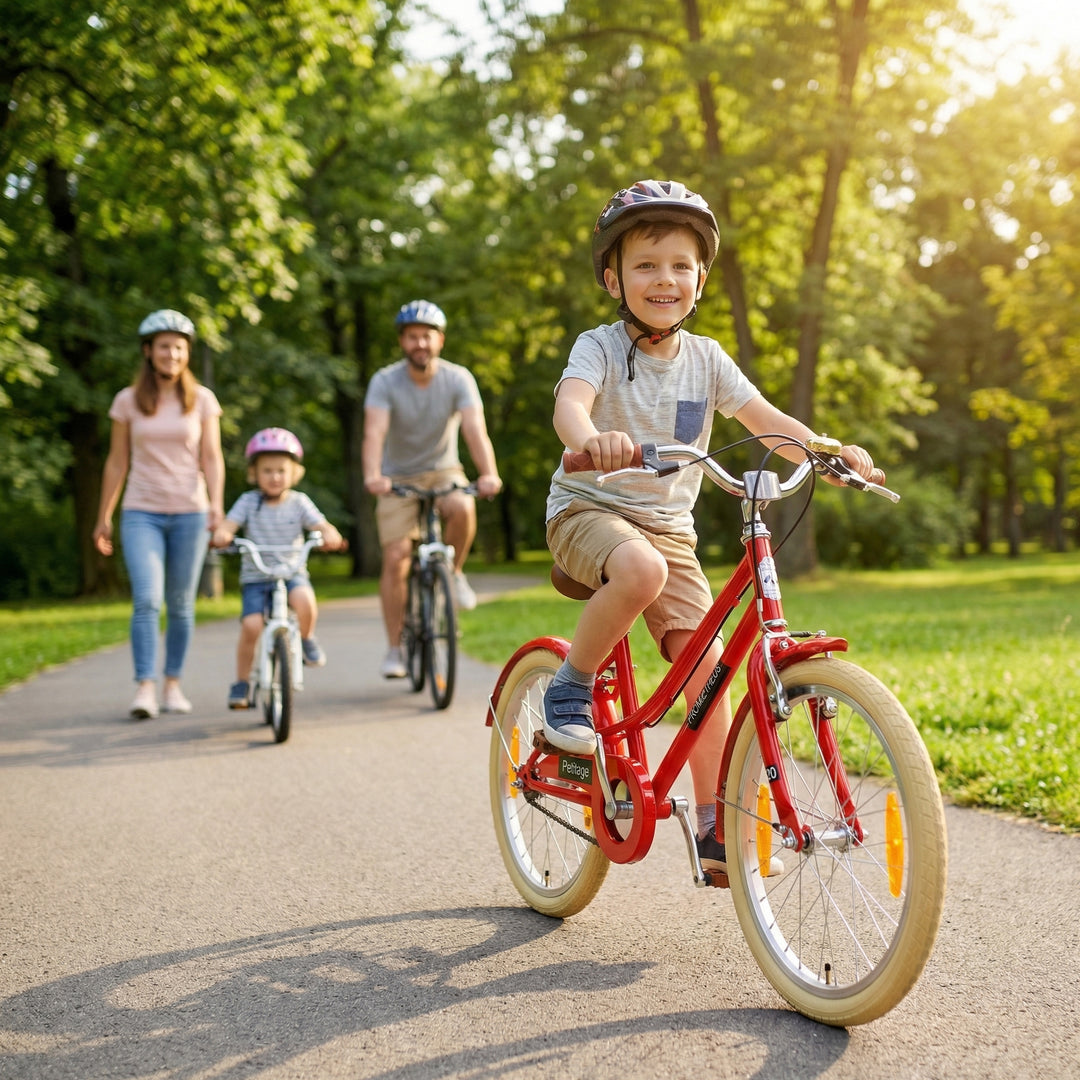 PETITAGE Retro Kinderfahrrad 20 Zoll - ab 6-7 Jahren | Rot