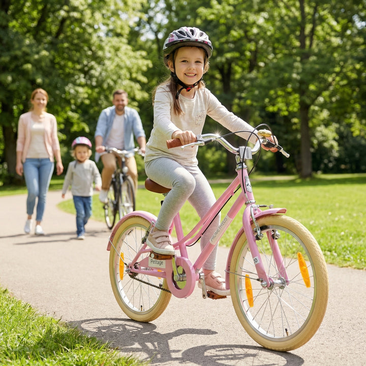 PETITAGE Retro Kinderfahrrad 20 Zoll - ab 6-7 Jahren | Rosa