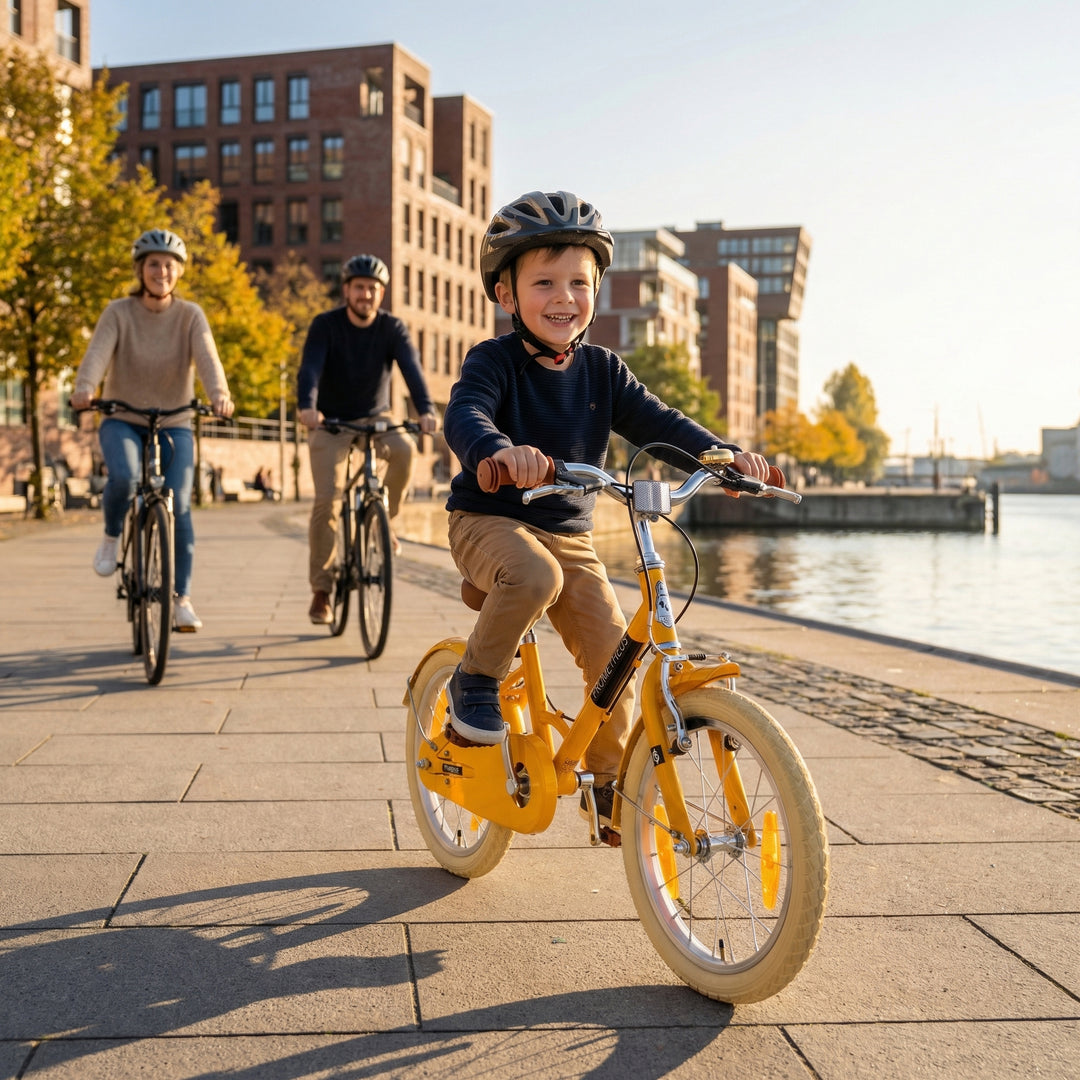 PETITAGE Retro Kinderfahrrad 16 Zoll - ab 4-5 Jahren | Gelb