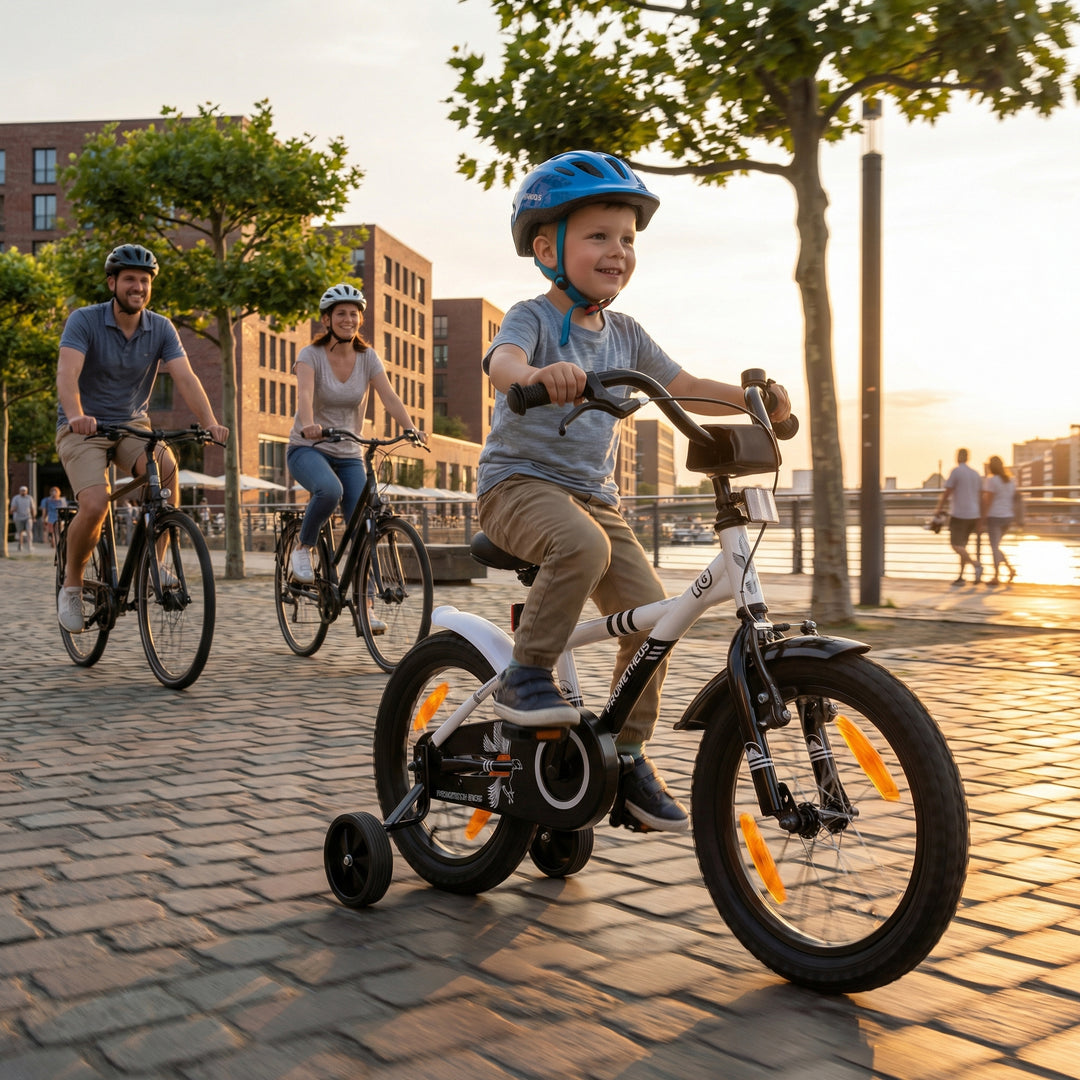 Kinderfahrrad 16 Zoll ab 4-5 Jahre mit Stützräder in Weiß & Schwarz