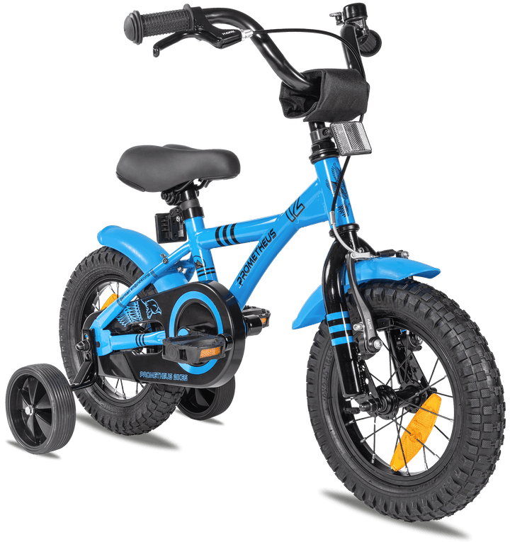 Children's bike 12 inches from 3 years with training wheels blue &amp; black