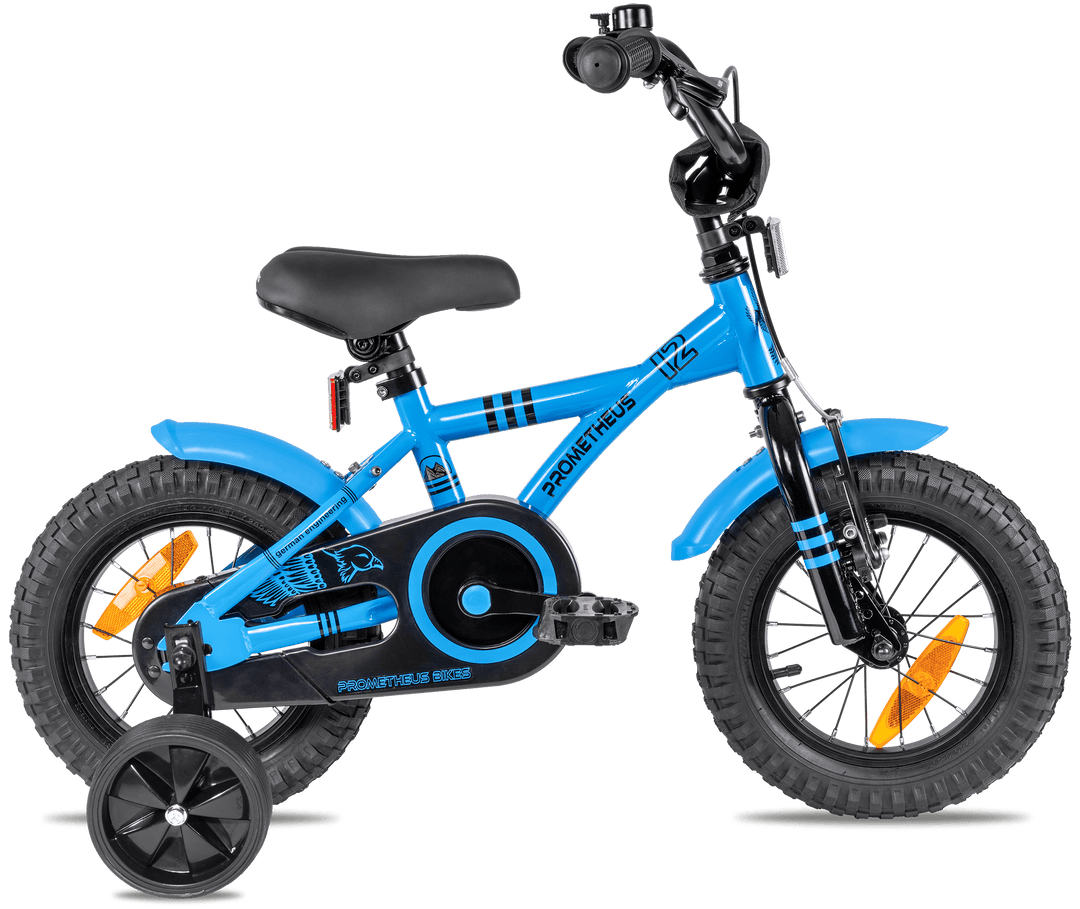 Children's bike 12 inches from 3 years with training wheels blue &amp; black