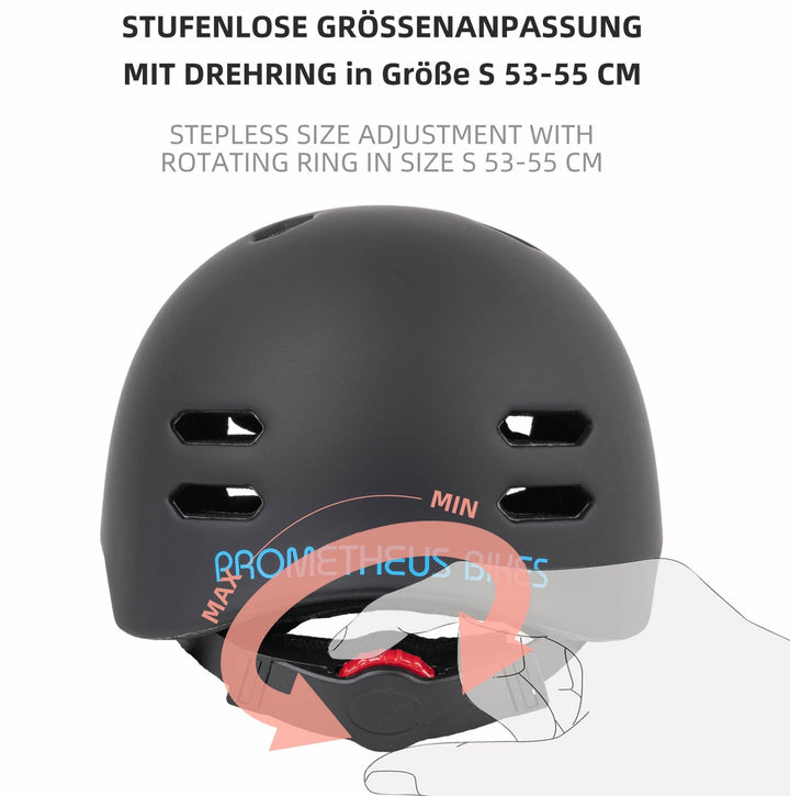 Helm kinderen maat S 53 - 55 cm in blauw / zwart - Beschermingsmiddelen van prometheus - bikes | prometheus - bikes