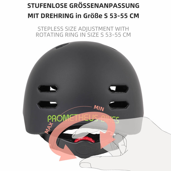 Helm kinderen maat S 53 - 55 cm in groen / zwart - Beschermingsmiddelen van prometheus - bikes | prometheus - bikes