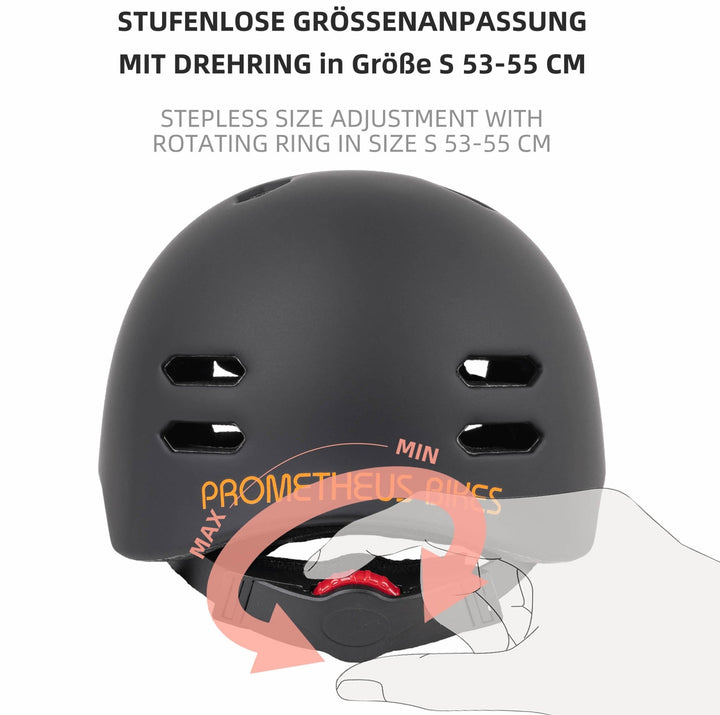Helm kinderen maat S 53 - 55 cm in oranje / zwart - Beschermingsmiddelen van prometheus - bikes | prometheus - bikes