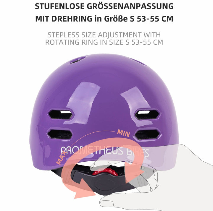 Helm kinderen maat S 53 - 55 cm in paars/wit - Beschermingsmiddelen van prometheus - bikes | prometheus - bikes