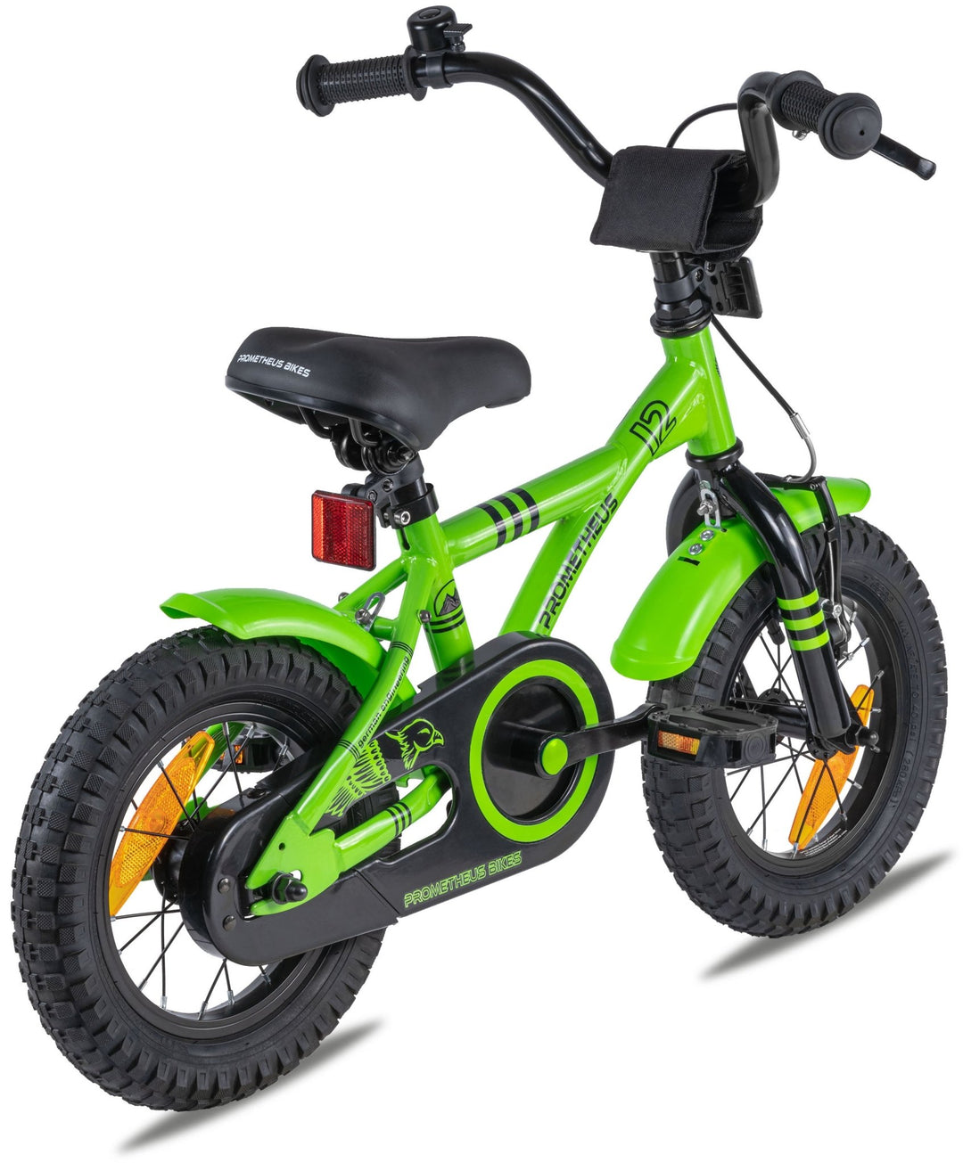 Kinderfahrrad 12 Zoll ab 3 Jahre mit Stützräder in Grün & Schwarz – Kinderfahrrad 12 Zoll von prometheus - bikes | prometheus - bikes