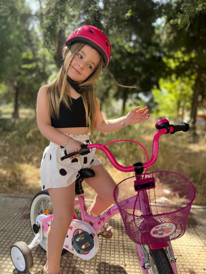 Kinderfahrrad 12 Zoll ab 3 Jahre mit Stützräder in Rosa & Weiß – Kinderfahrrad 12 Zoll von prometheus - bikes | prometheus - bikes