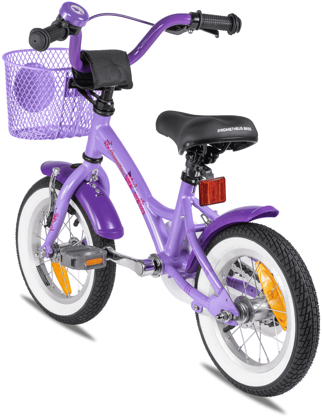 Kinderfahrrad 12 Zoll ab 3 Jahre mit Stützräder in Violett & Weiß – Kinderfahrrad 12 Zoll von prometheus - bikes | prometheus - bikes