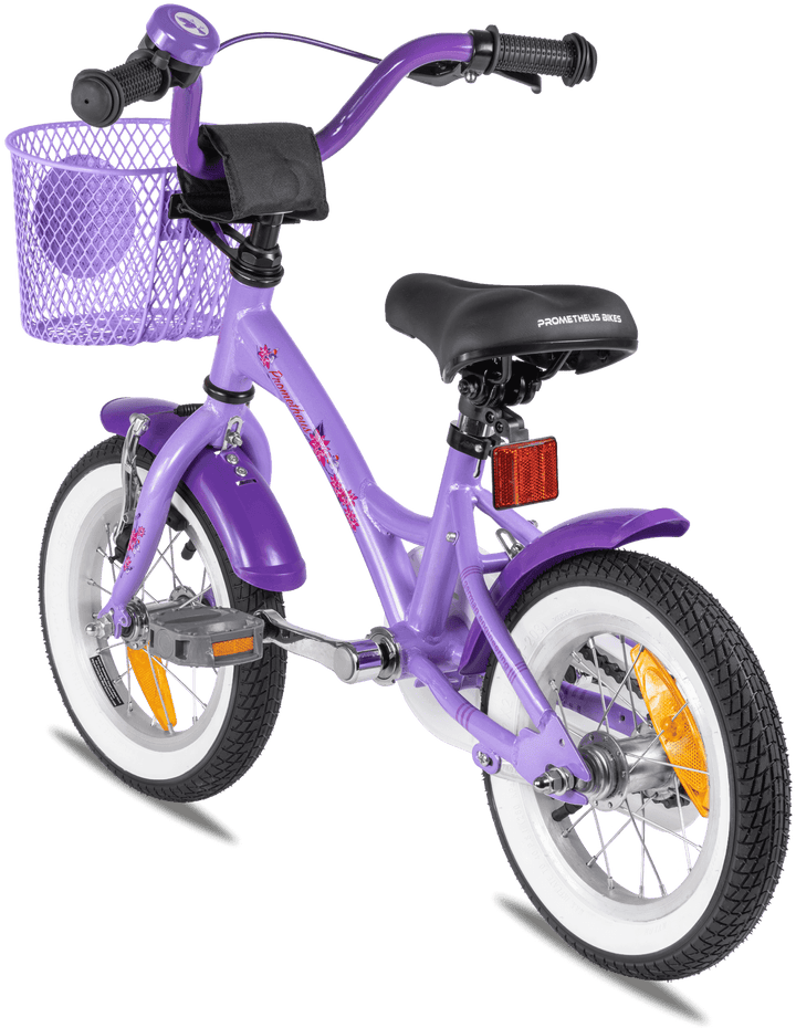 Kinderfahrrad 12 Zoll ab 3 Jahre mit Stützräder in Violett & Weiß – Kinderfahrrad 12 Zoll von prometheus - bikes | prometheus - bikes