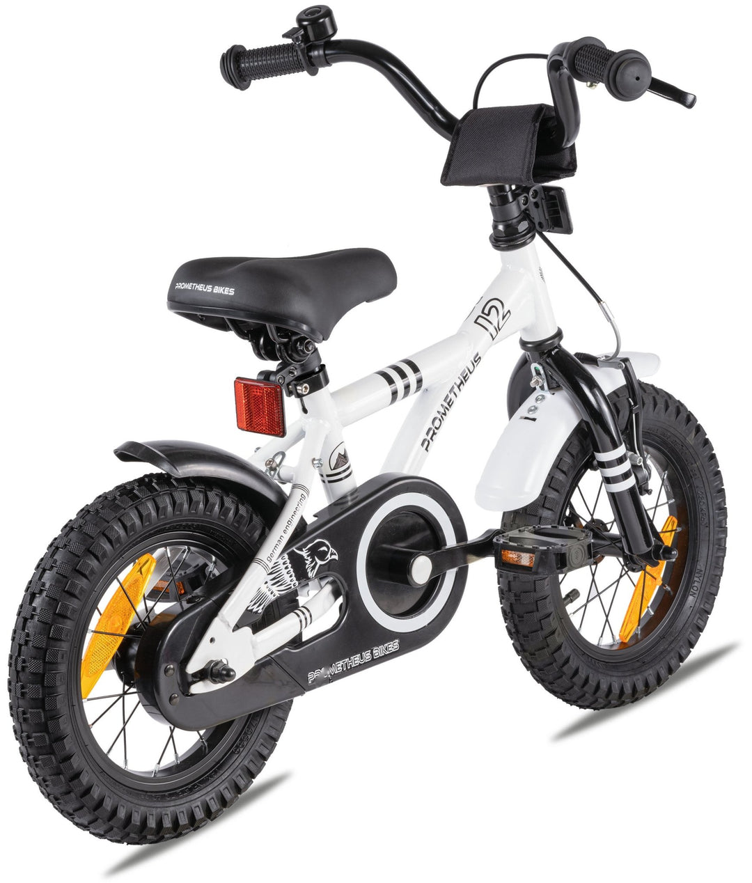 Kinderfahrrad 12 Zoll ab 3 Jahre mit Stützräder Weiss & Schwarz – Kinderfahrrad 12 Zoll von prometheus - bikes | prometheus - bikes