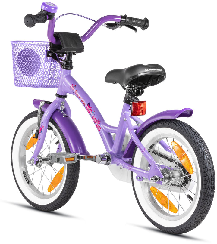 Kinderfahrrad 14 Zoll ab 3 - 4 Jahre mit Stützräder Violett & Weiß – Kinderfahrrad 14 Zoll von prometheus - bikes | prometheus - bikes