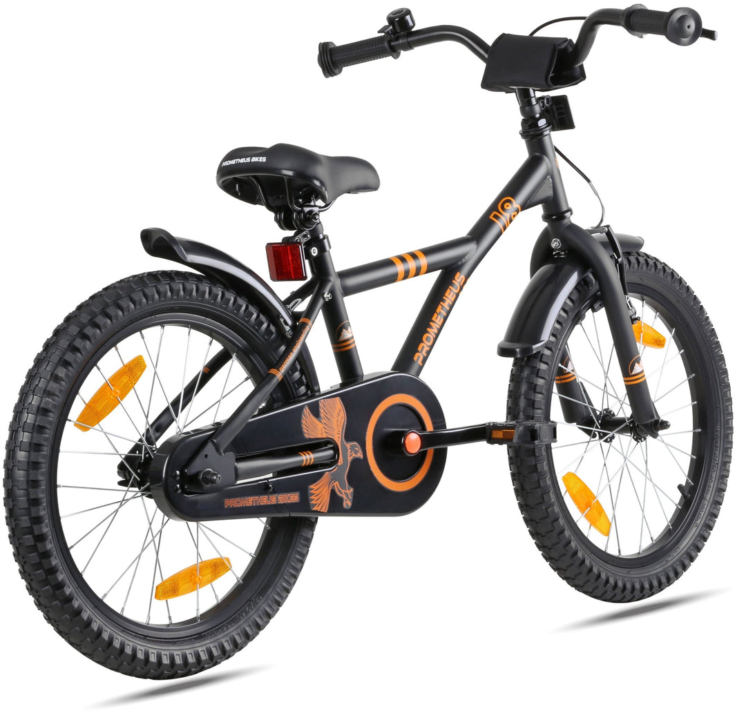 kinderfahrrad bmx 18 zoll kids' bike 18 inch from 5 years in black matt & orange