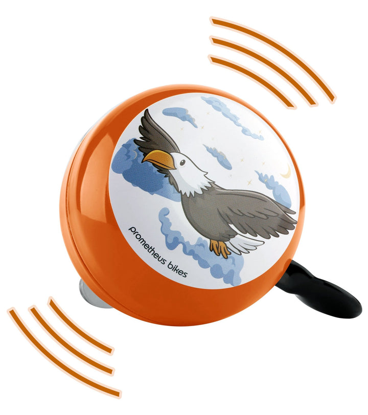 Sonnette pour enfants - Sonnette « Ding Dong » - 60 mm - Montage à gauche, couleur orange – Sonnette de vélo de PROMETHEUS BIKES | PROMETHEUS BIKES
