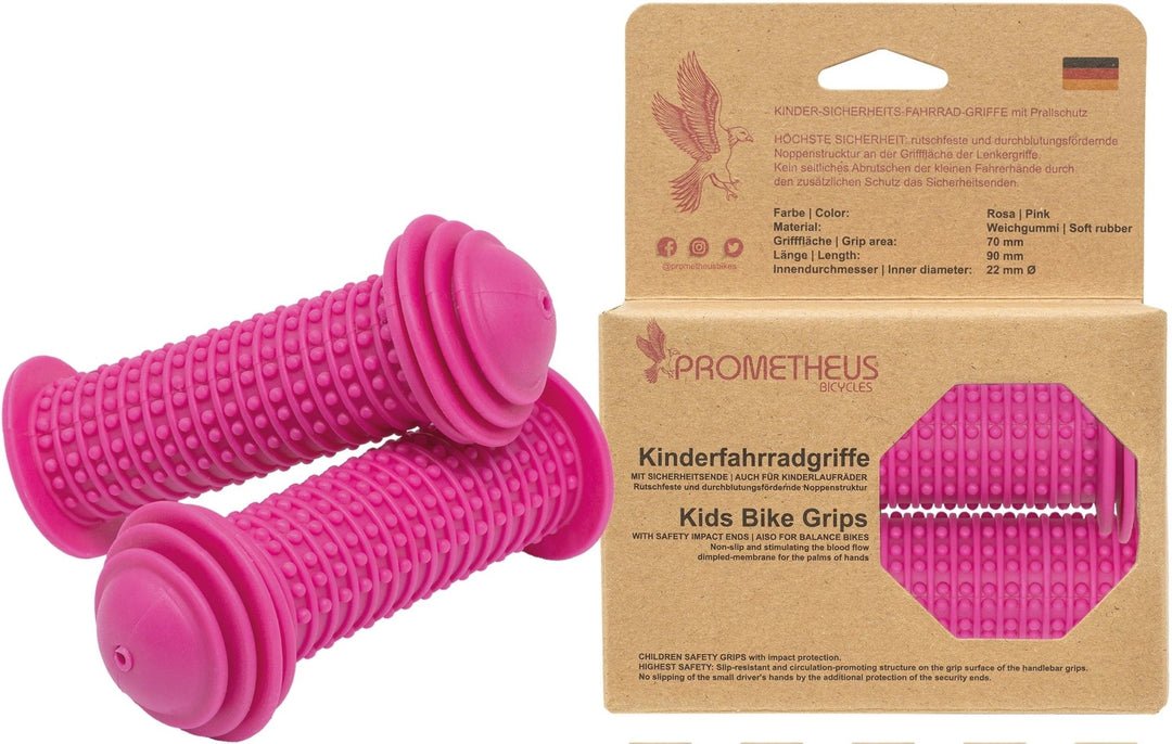 Lenkergriffe Kinder mit Sicherheitsende in Rosa – prometheus-bikes