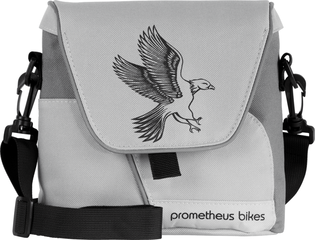 lenkertasche grau Lenkertasche mit Tragegurt & 3 Riemen Sicherung in Grau – prometheus-bikes