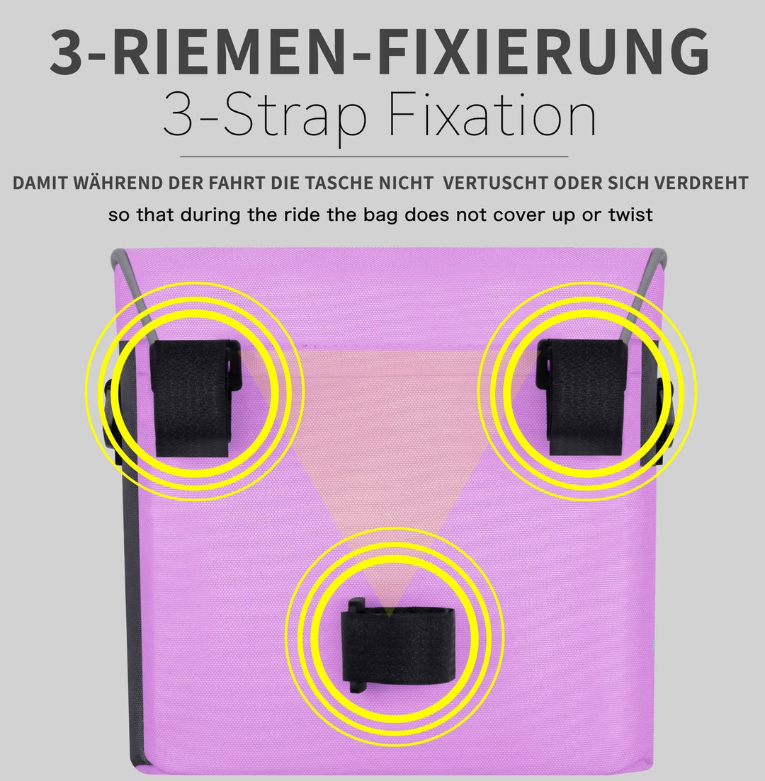 lenkertasche rosa Lenkertasche mit Tragegurt & 3 Riemen Sicherung in Rosa – prometheus-bikes