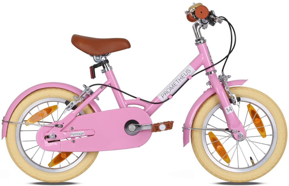 RETRO Kinderrad ab 3 - 4 Jahre in 14 Zoll | Rosa – Kinderfahrrad 14 Zoll von prometheus - bikes | prometheus - bikes