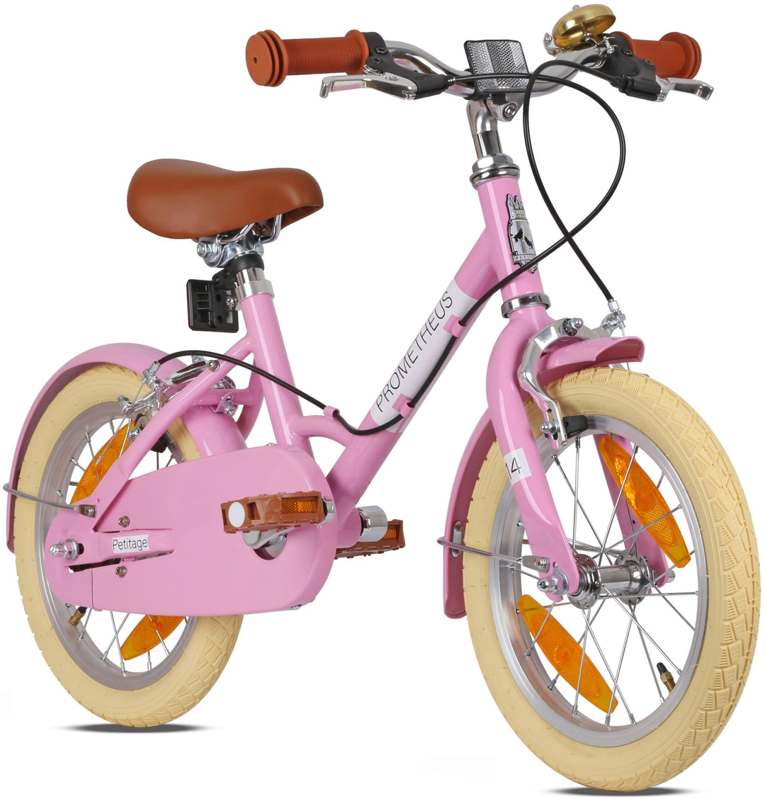 RETRO Kinderrad ab 3 - 4 Jahre in 14 Zoll | Rosa – Kinderfahrrad 14 Zoll von prometheus - bikes | prometheus - bikes