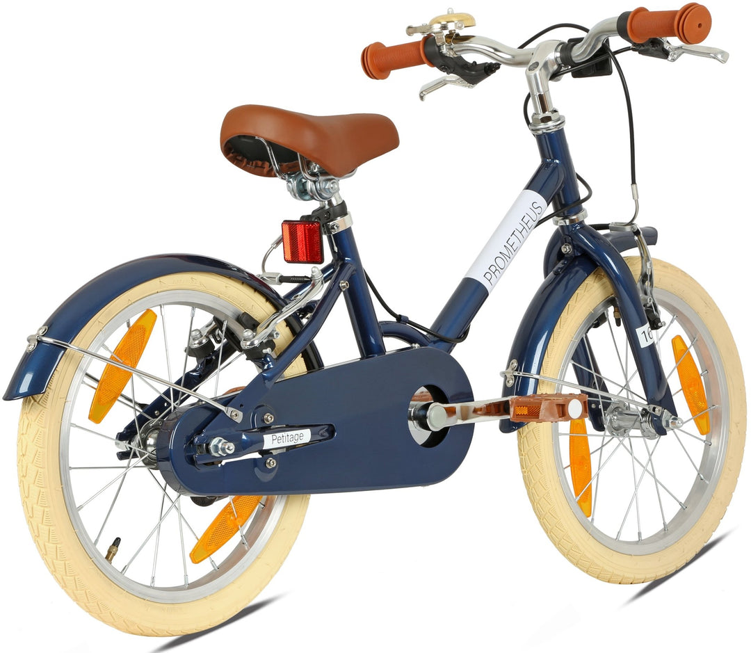 RETRO kinderfiets van 4 - 5 jaar in 16 inch | blauw - Kinderfiets 16 inch van prometheus - bikes | prometheus - bikes